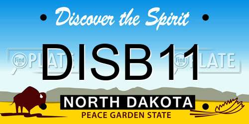 DISB11 North Dakota License Plate