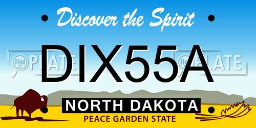 DIX55A North Dakota License Plate