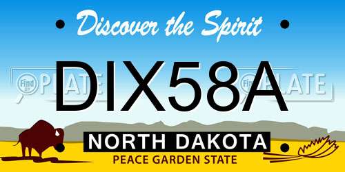 DIX58A North Dakota License Plate