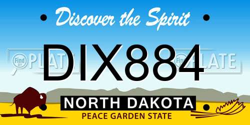 DIX884 North Dakota License Plate