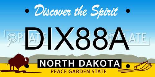 DIX88A North Dakota License Plate