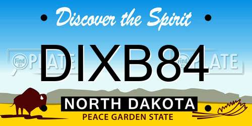 DIXB84 North Dakota License Plate