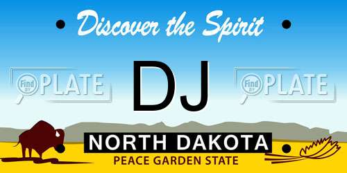 DJ North Dakota License Plate