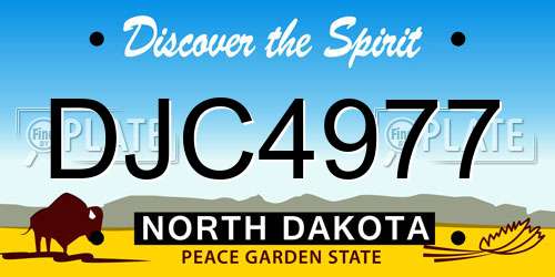 DJC4977 North Dakota License Plate