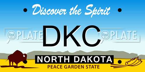 DKC North Dakota License Plate