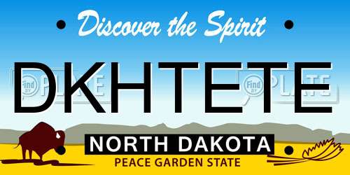 DKHTETE North Dakota License Plate