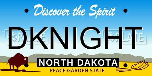 DKNIGHT North Dakota License Plate