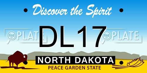 DL17 North Dakota License Plate