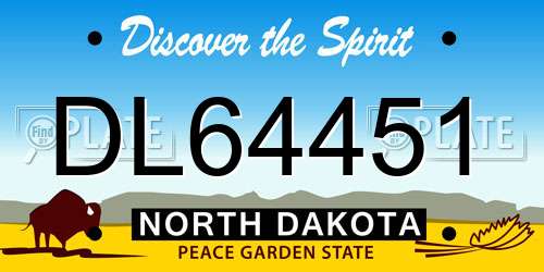 DL64451 North Dakota License Plate