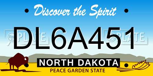 DL6A451 North Dakota License Plate