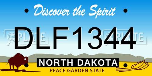 DLF1344 North Dakota License Plate