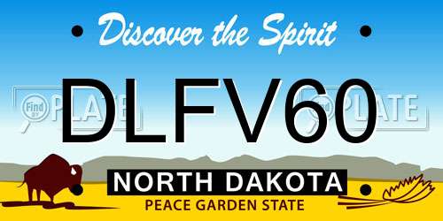DLFV60 North Dakota License Plate