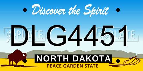 DLG4451 North Dakota License Plate