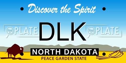 DLK North Dakota License Plate