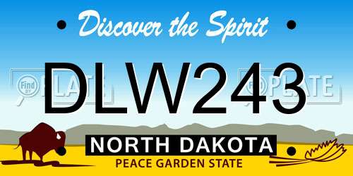 DLW243 North Dakota License Plate