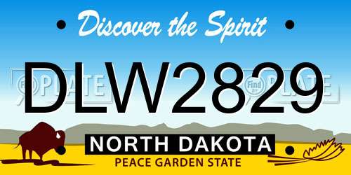 DLW2829 North Dakota License Plate