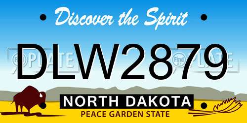 DLW2879 North Dakota License Plate
