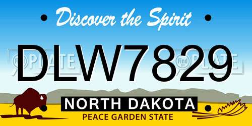 DLW7829 North Dakota License Plate