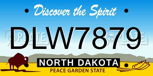 DLW7879 North Dakota License Plate