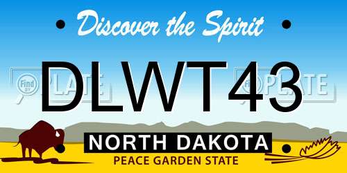 DLWT43 North Dakota License Plate