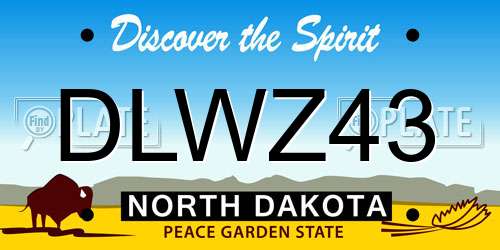 DLWZ43 North Dakota License Plate