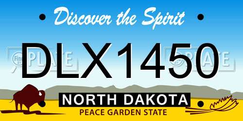 DLX1450 North Dakota License Plate