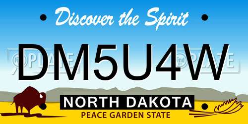 DM5U4W North Dakota License Plate