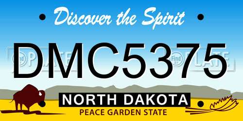 DMC5375 North Dakota License Plate