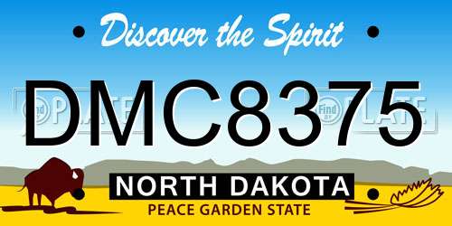 DMC8375 North Dakota License Plate