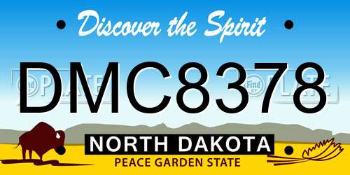DMC8378 North Dakota License Plate