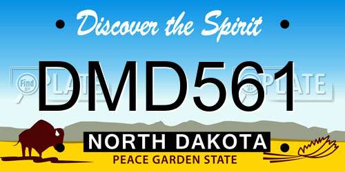 DMD561 North Dakota License Plate