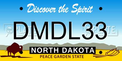 DMDL33 North Dakota License Plate