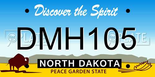 DMH105 North Dakota License Plate