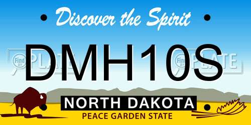 DMH10S North Dakota License Plate