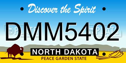 DMM5402 North Dakota License Plate