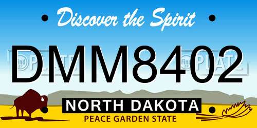 DMM8402 North Dakota License Plate