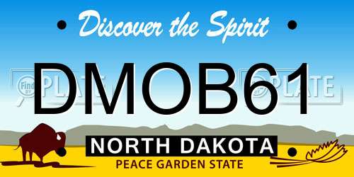 DMOB61 North Dakota License Plate