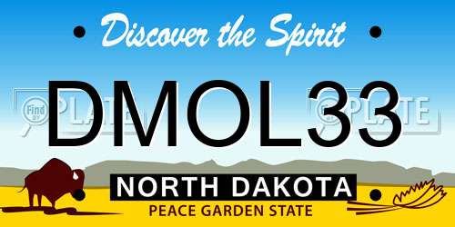 DMOL33 North Dakota License Plate
