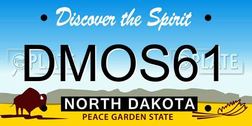 DMOS61 North Dakota License Plate