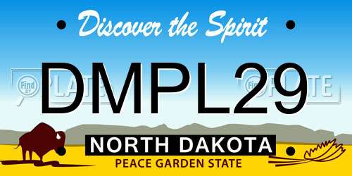 DMPL29 North Dakota License Plate