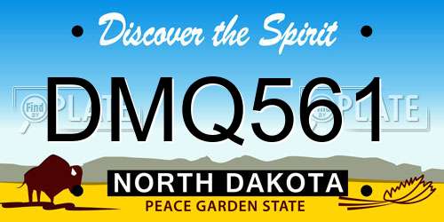 DMQ561 North Dakota License Plate