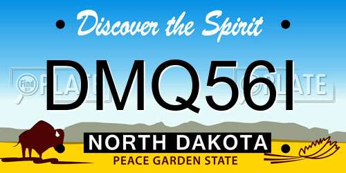 DMQ56I North Dakota License Plate