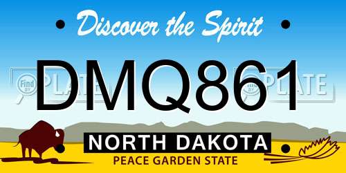 DMQ861 North Dakota License Plate