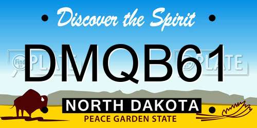 DMQB61 North Dakota License Plate