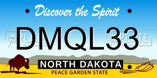 DMQL33 North Dakota License Plate