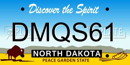 DMQS61 North Dakota License Plate
