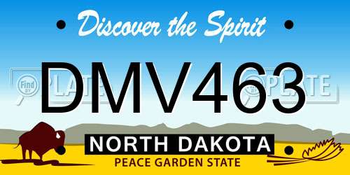 DMV463 North Dakota License Plate