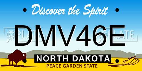 DMV46E North Dakota License Plate