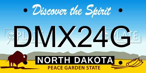 DMX24G North Dakota License Plate