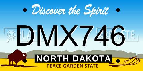DMX746 North Dakota License Plate